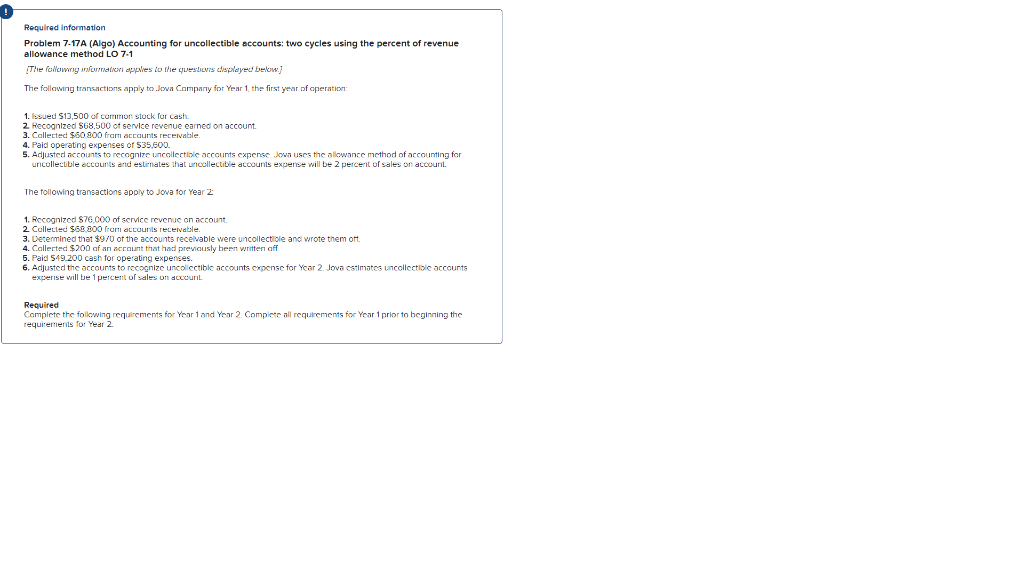 stock. 2. Provided $14,500 of services on account. 3. Provided services for