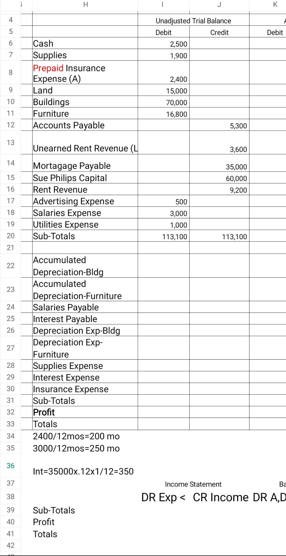opened for business on May 1, 2013, its trial balance before adjustment