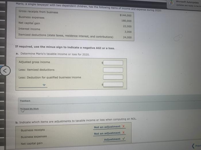  Microsoft AutoUpdate Mario, a single taxpayer with two dependent children, has