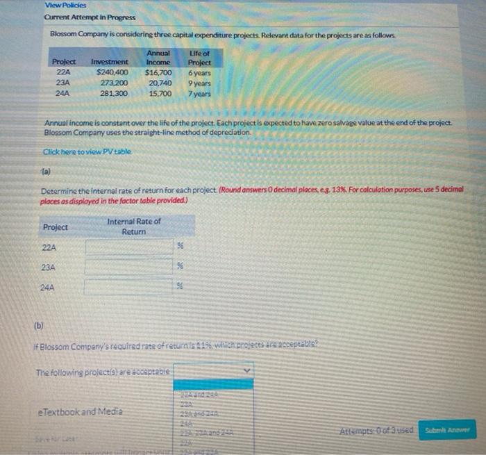 costs and revenues Gary projects anet cash inflow from the retreading machine