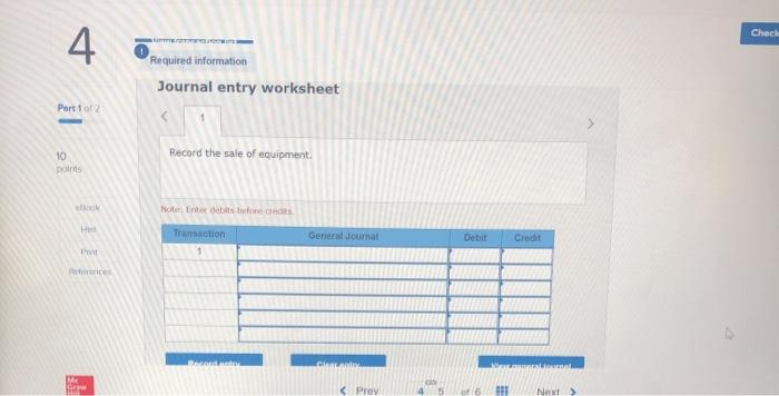 of equipment (L07-6) The following information applies to the questions displayed below)