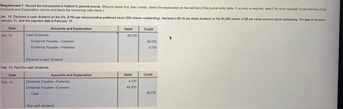 can someone please solve "requirement 2" for me Requirement 1. Record the