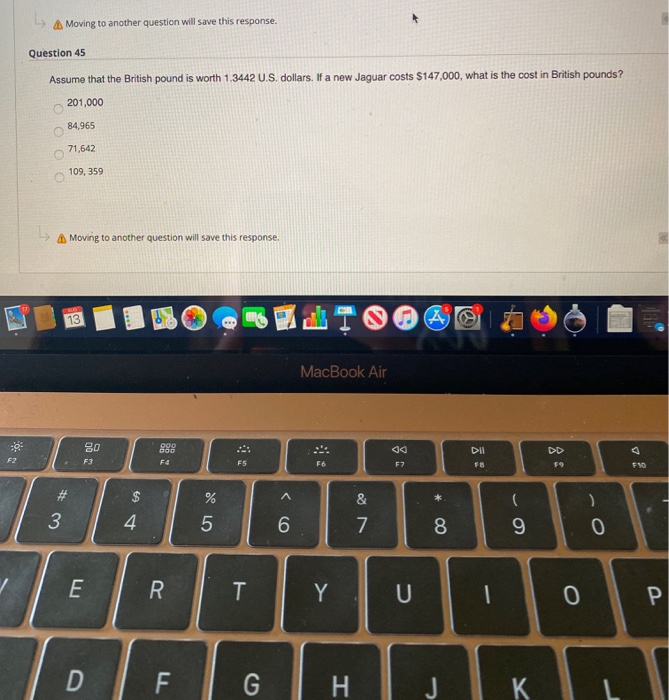  Moving to another question will save this response. Question 45 Assume