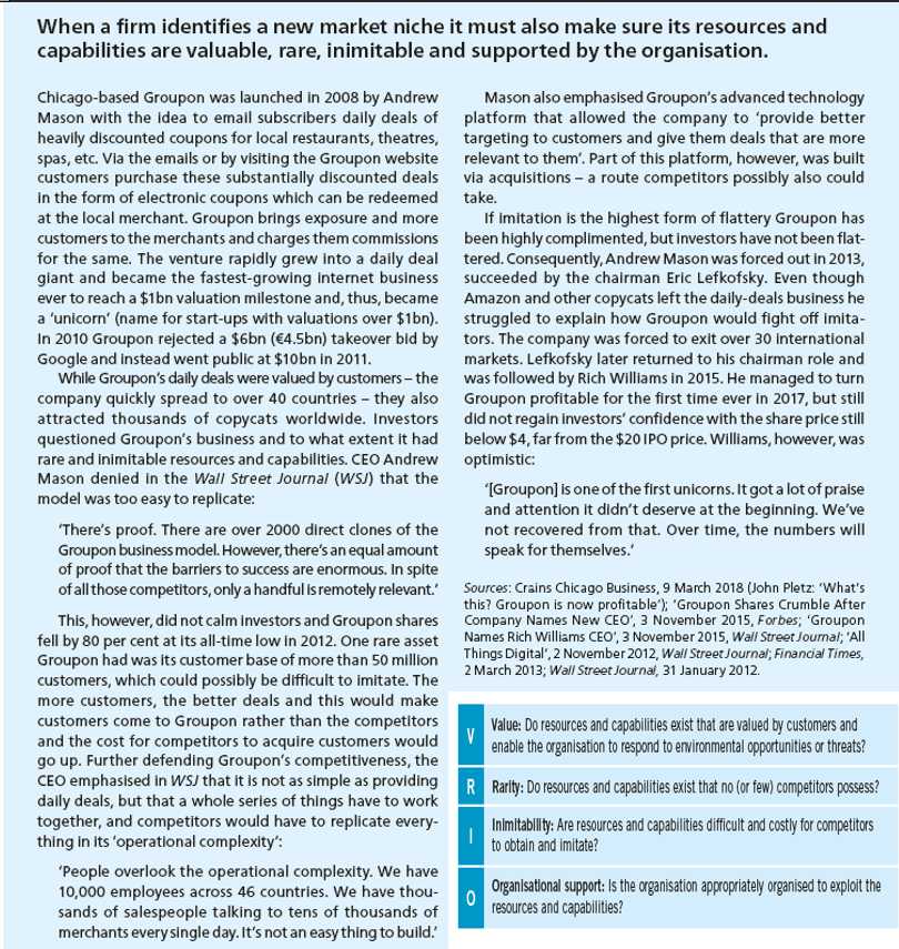 make a VRIO ANALYSIS BY ANSWERING THIS 4 QUESTIONS:Value: Do resources and