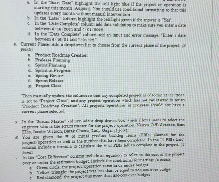 Project Planning Excel Tools) You just landed a job as the project