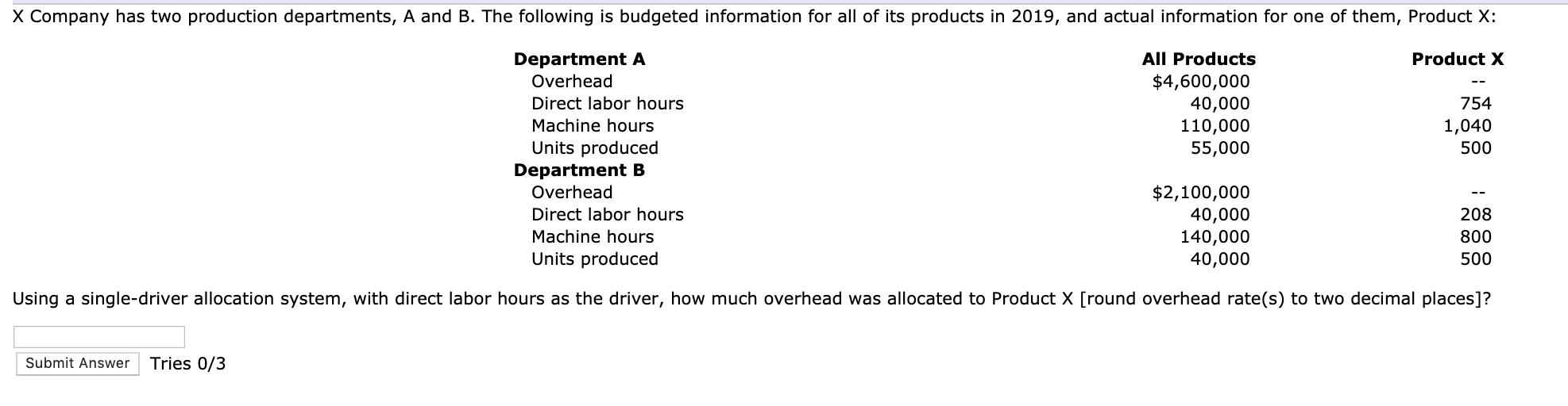 zoom in. X Company, a manufacturer, incurred the following total costs during