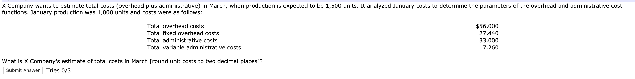 additional information was available: Revenue for the year was $85,034. Direct material