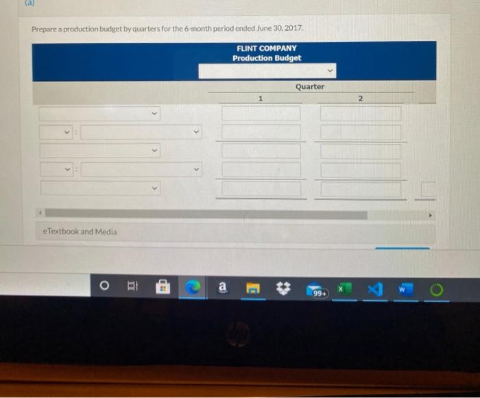 Attempt in Progress On January 1, 2017, the Flint Company budget committee
