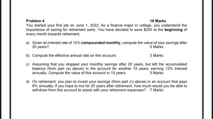 please answer as directed in picture Problem 4 18 Marks You started