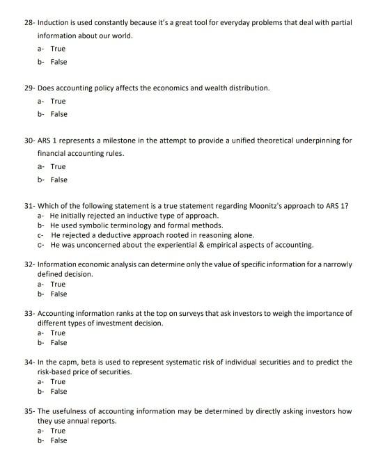  Mutible choice with out expectations , fast please. 28-Induction is used