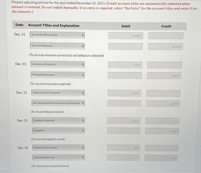 2021, is as follows: CARLA VISTA ENGINEERING Trial Balance December 31, 2021