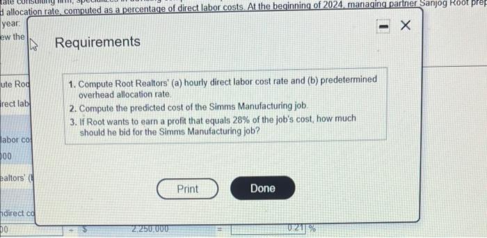ad the requirements quirement 1. Compute Root Realto gin with (a) hourly