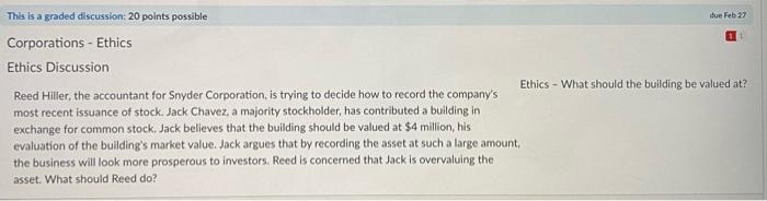 are answered GUARANTEED Feb 27 1 This is a graded discussion: 20