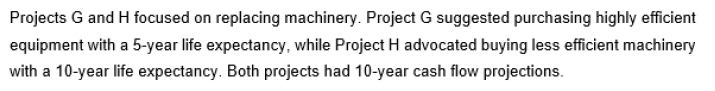 H? despite their unequal project durations? How can these projects be compared,