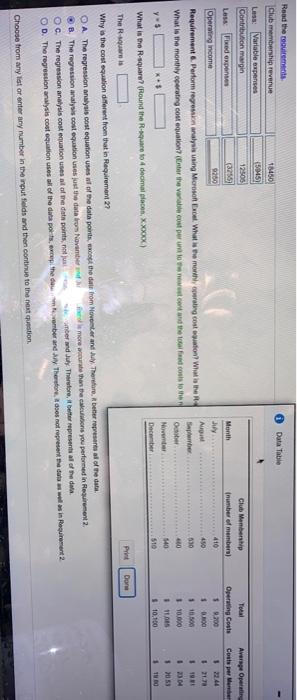 requirement 6 please Data Table 18450 595) Read the requirements Club membership