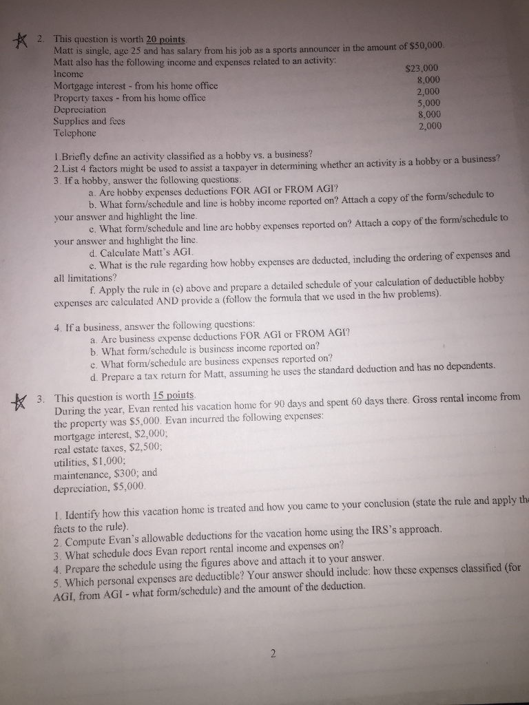 2. This question is worth 20 points Matt is single, age