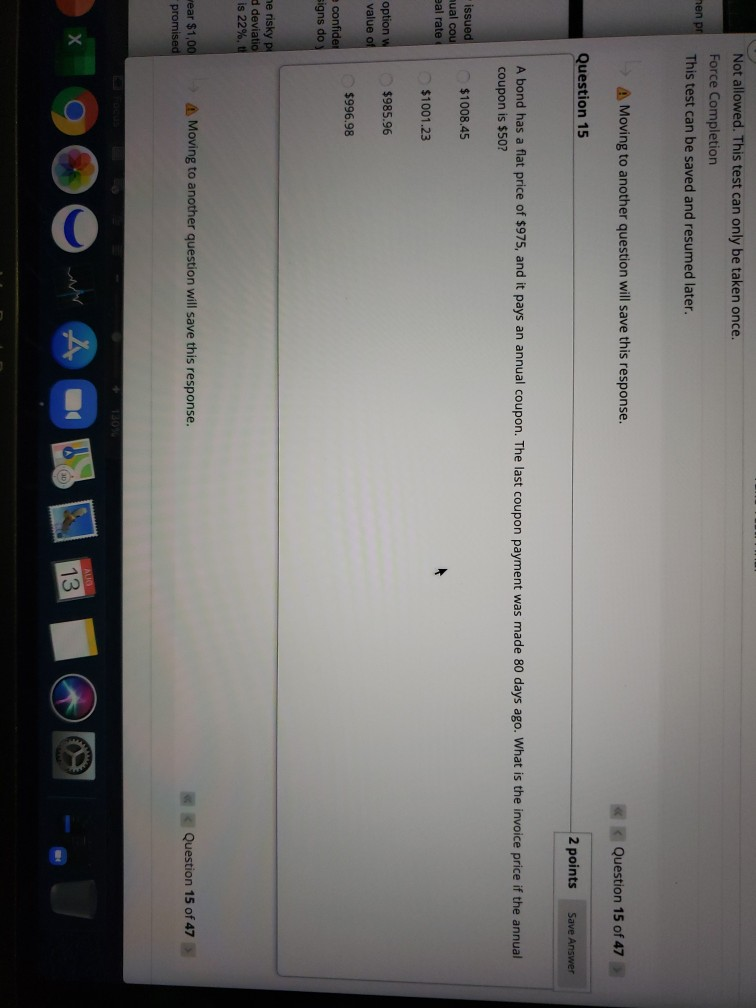 Not allowed. This test can only be taken once. Force Completion