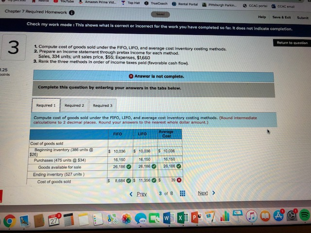  requirement 1) ending inventory and COGS for average cost? requirement 2)