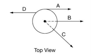 A horizontal disk is free to rotate about an axle at its