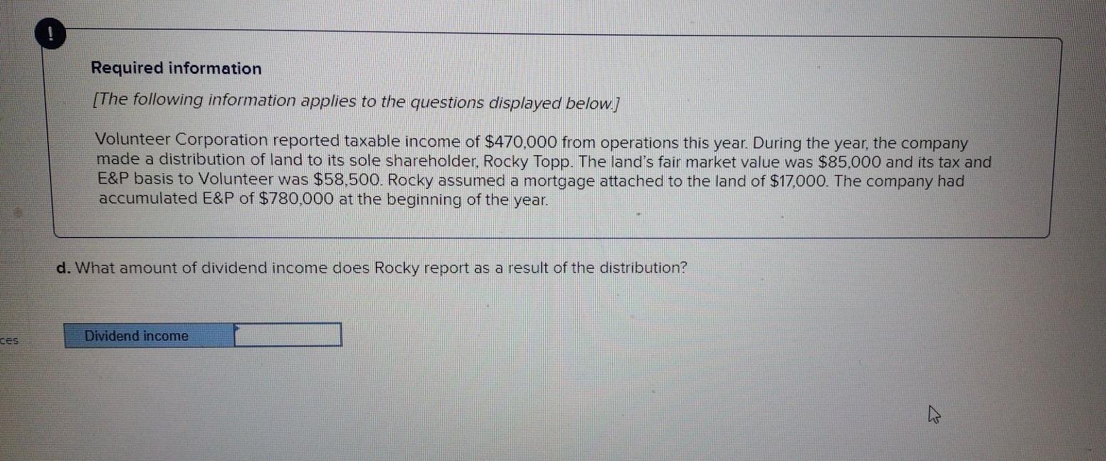 During the year, the company made a distribution of land to its