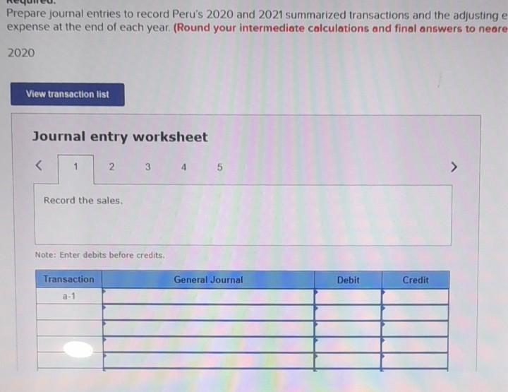 bod debt adjustments LO1, 2, 3 Peru Industries began operations on January