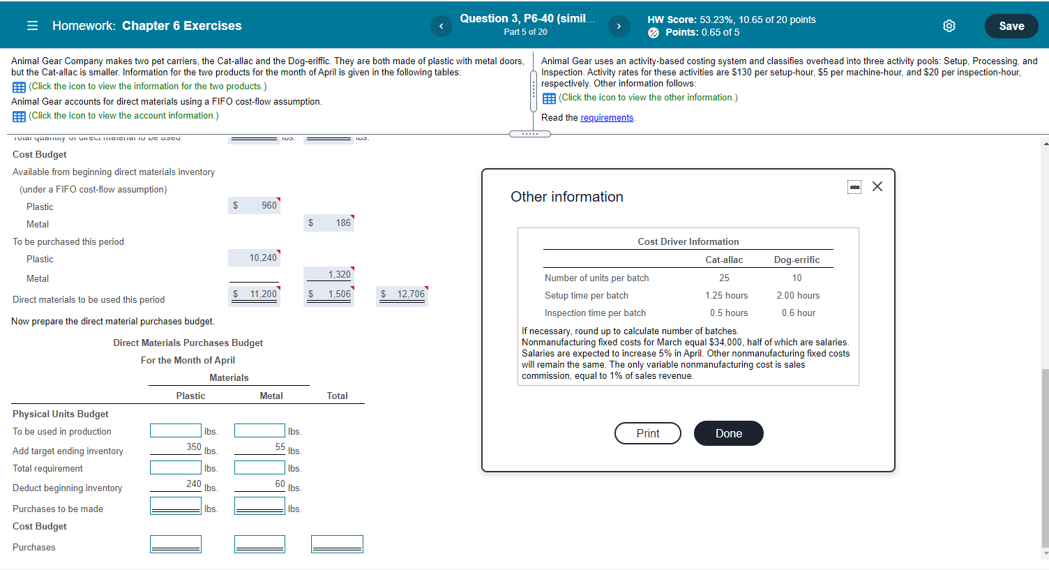 20 points Points: 0.65 of 5 Save Animal Gear Company makes two
