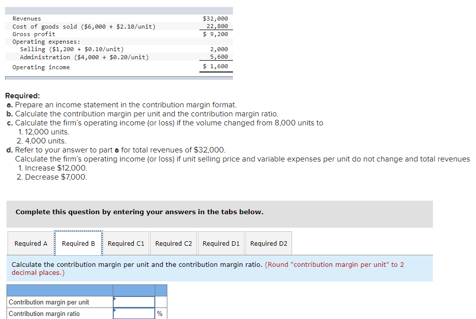 in the traditional format for a firm with a sales volume of