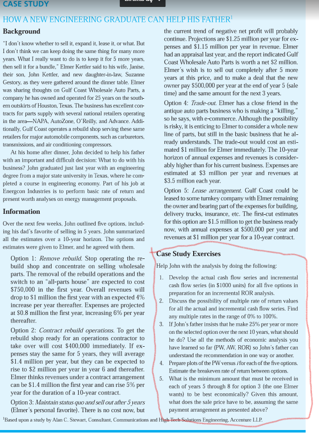  CASE STUDY HOW A NEW ENGINEERING GRADUATE CAN HELP HIS FATHER