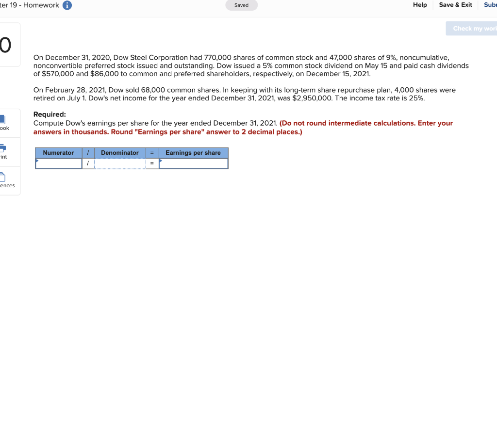 ter 19 - Homework A Saved Help Save & Exit Sub