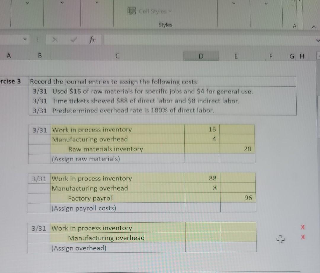 I need help! > cell styles Styles fx A B C