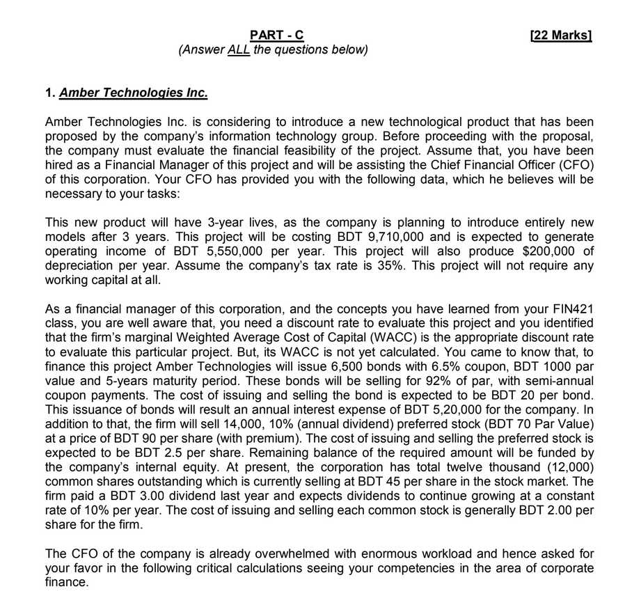 2. Estimate the applicable WACC for the project along with its interpretation.