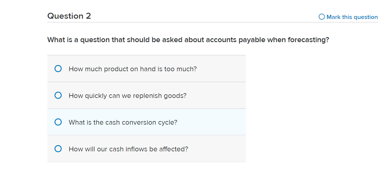 q2 Question 2 O Mark this question What is a question that
