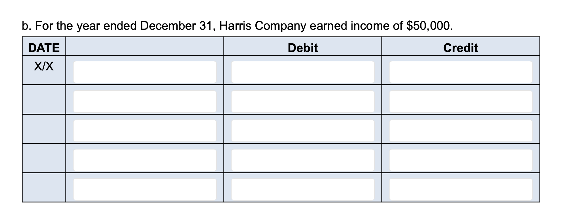 Company acquired 30% of the outstanding stock of Harris Company for $300,000.