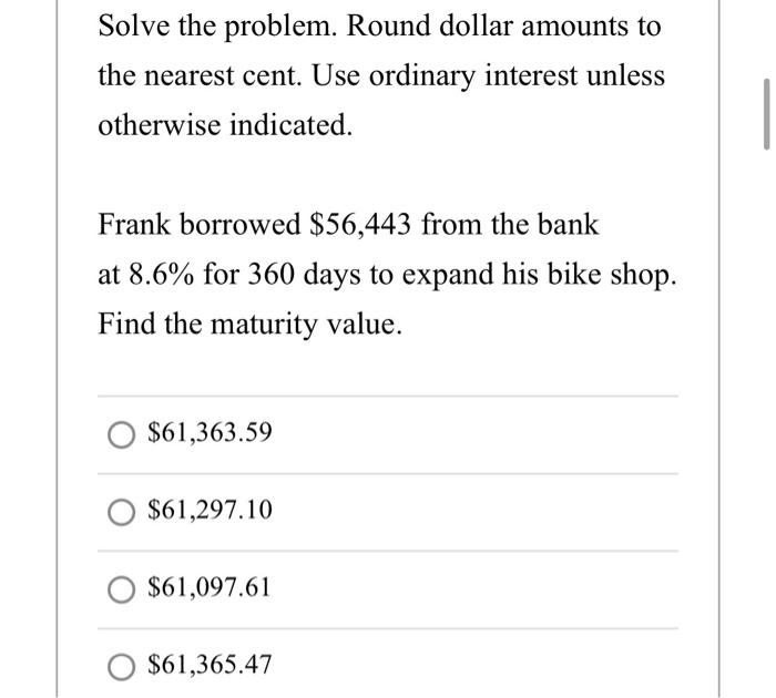 signing a 90-day note for $5900. Find the discount rate. O 1.5%
