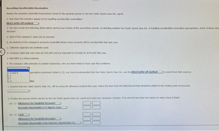 Email satel Aratta as the H - - Recording Uncollectable Receivables Review