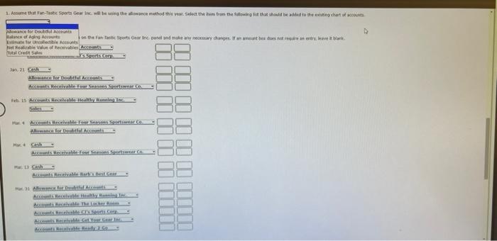 the accounts receivable transactions shown in the general Journal on the Fan-Tastic