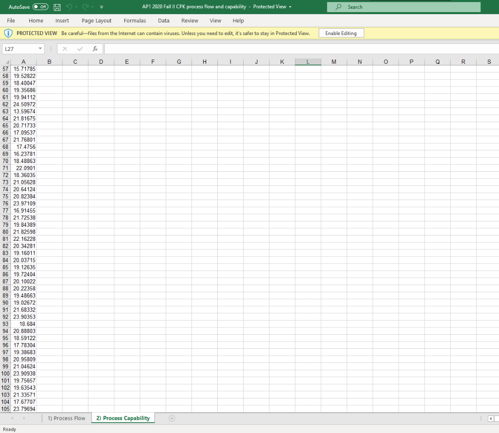 Review View Help i PROTECTED VIEW Be carefulfiles from the Internet can