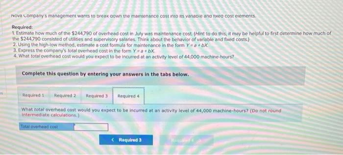 210,60 9.00 14.790 Assume that the total overeed cost above consists of