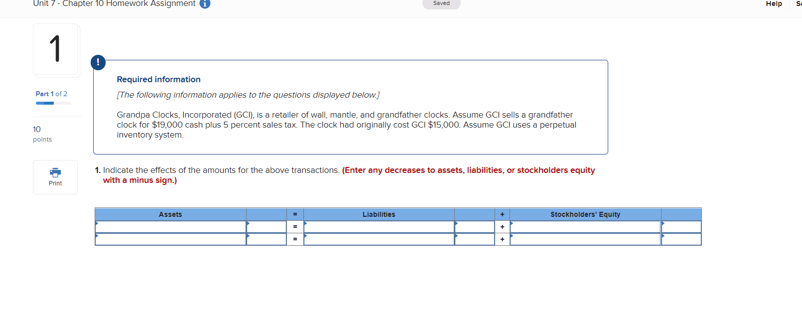  Unit 7 - Chapter 10 Homework Assignment Saved Help 1 !