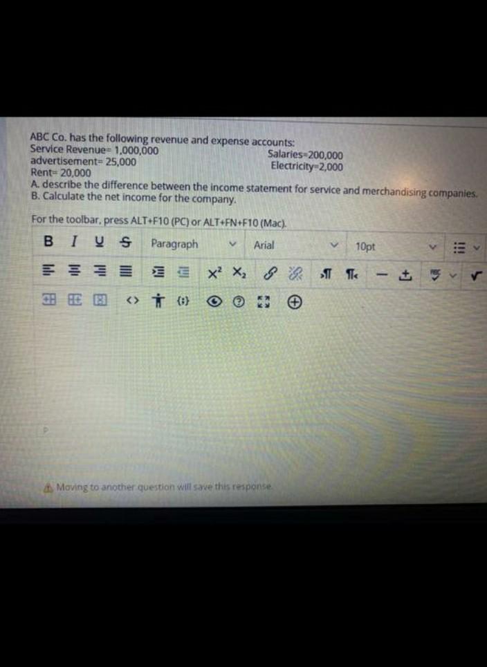 quickly please without hand writing ABC Co. has the following revenue