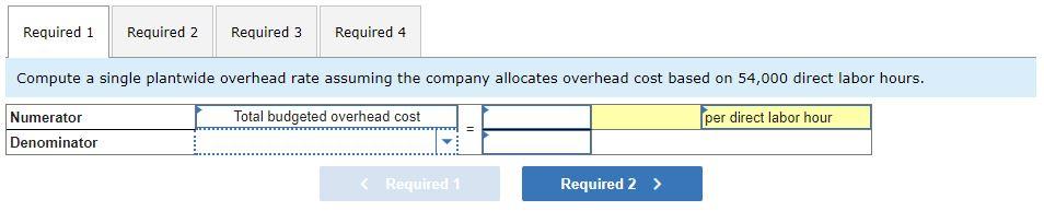 (MH) Purchase orders (PO) Budgeted Activity Usage 54,000 10,000 600 Required: 1.