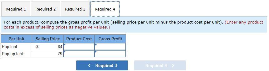 Allocate overhead cost to Pup tents and to Pop-up tents and compute