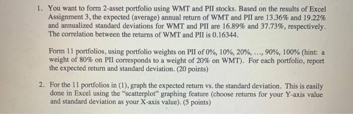 Can someone please work this out on Excel? Its due midnight! 1.