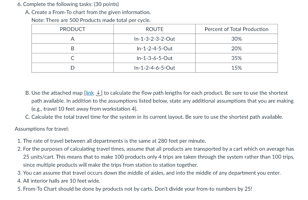  6. Complete the following tasks: (30 points) A. Create a From-To