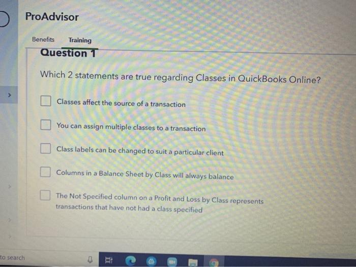  ProAdvisor Benefits Training Question 1 Which 2 statements are true regarding