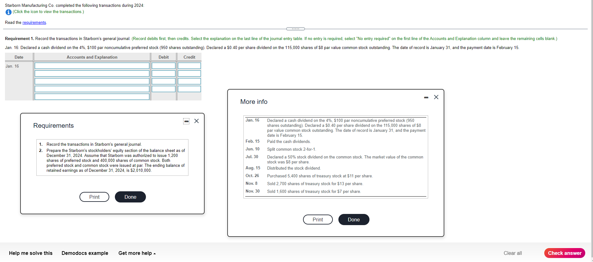 Please make sure to do BOTH requirement 1 and 2 Starborn Manufacturing