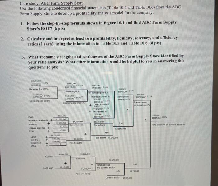  Case study: ABC Farm Supply Store Use the following condensed financial