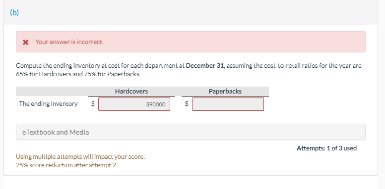 inventories. The following information is available for two of its departments at