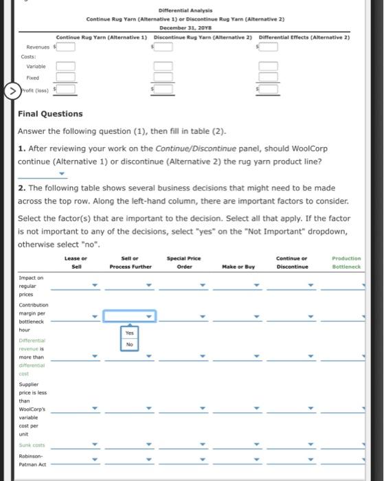 WoolCorp WoolCorp buys sheep's wool from farmers. The company began operations in