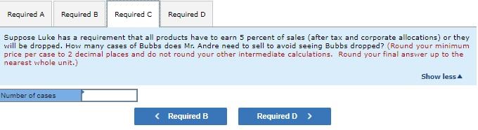 product, which sells for $5.50 per case, has not had the market